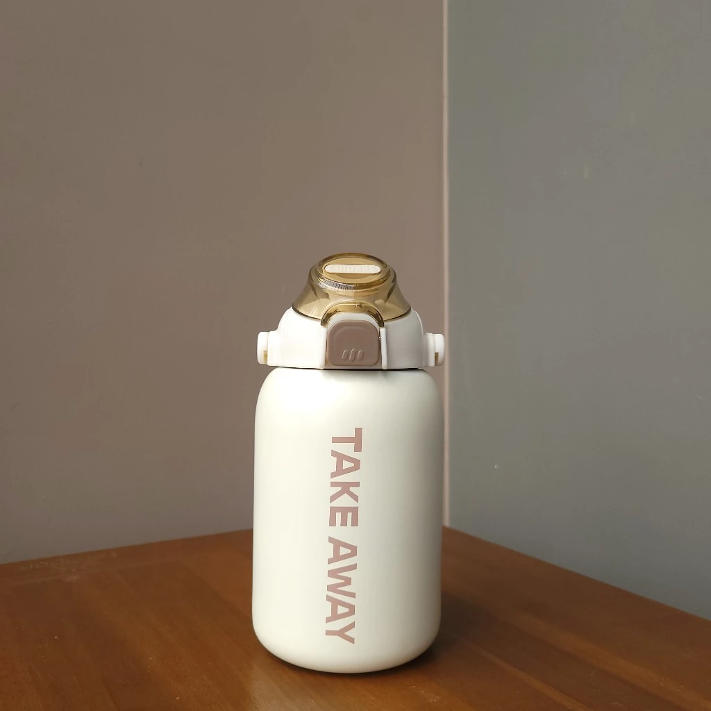 Bình giữ nhiệt TAKE AWAY thể tích 850ML cốc bụng dung lớn Đi kèm với ống hút để dễ dàng di chuyển