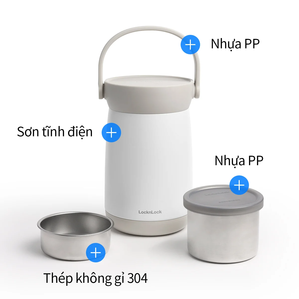 Hộp Giữ Nhiệt LocknLock Mushroom Portable - 2 Dung Tích (1.3L và 1.6L) - LHC8048PIK, LHC8049IVY