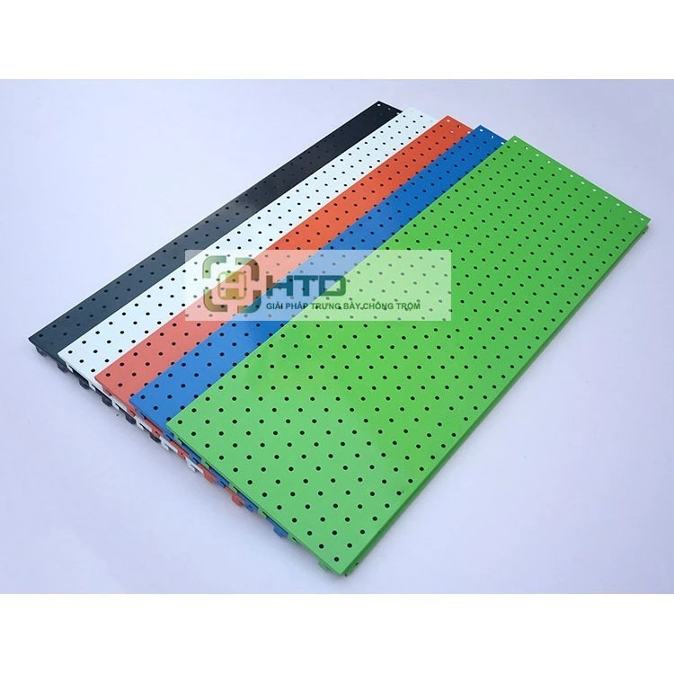 Tấm thép đục lỗ treo phụ kiện, Tấm tôn đục lỗ sơn tĩnh điện làm giá kệ trưng bày hàng hóa - đen