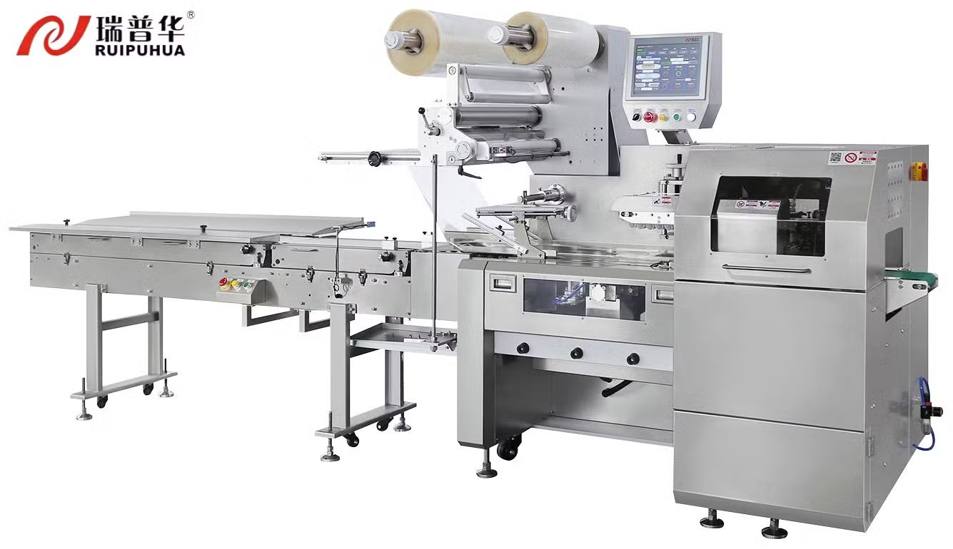 Máy đóng gói bánh bao ngang tự động/Bánh bao hấp/Bánh bao Burger/Cốt lết gà rán/Bò cá đông lạnh/Thực phẩm đông lạnh nhanh Pillow Flow