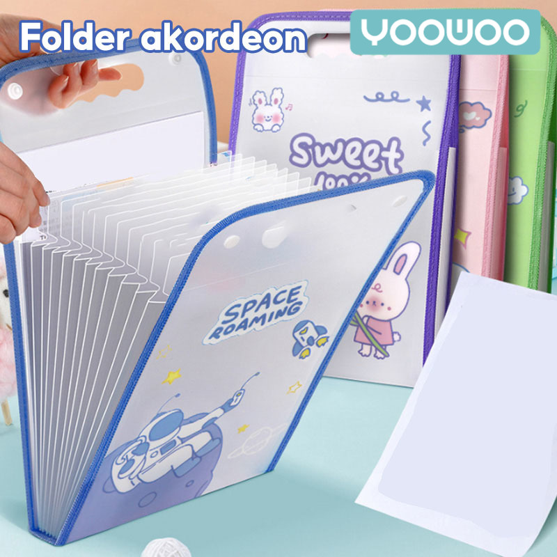Thư mục loại accordion dễ thương 1pc, Trình quản lý thư mục với 13 túi, Thư mục mở rộng có nhãn, Trình quản lý giấy tài liệu di động (Khổ A4)