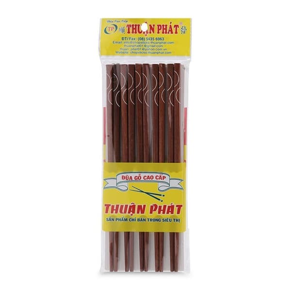 Đũa gỗ Cẩm Hồng Thuận Phát 10 đôi/gói
