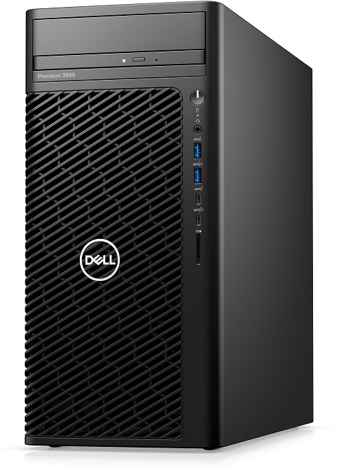Máy Tính Trạm Dell Precision 3660 Tower, I7-12700, 16GB, 256GB SSD, 1TB, DVDRW, Intel UHD Graphics 770, KB, M, 300W PSU, Ubuntu