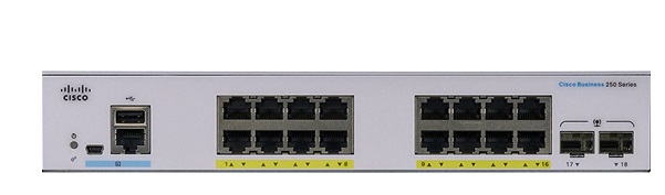 Thiết bị mạng Cisco CBS250-16P-2G-EU Cisco 16 Ports PoE+ 120W, 2 Gigabit SFP