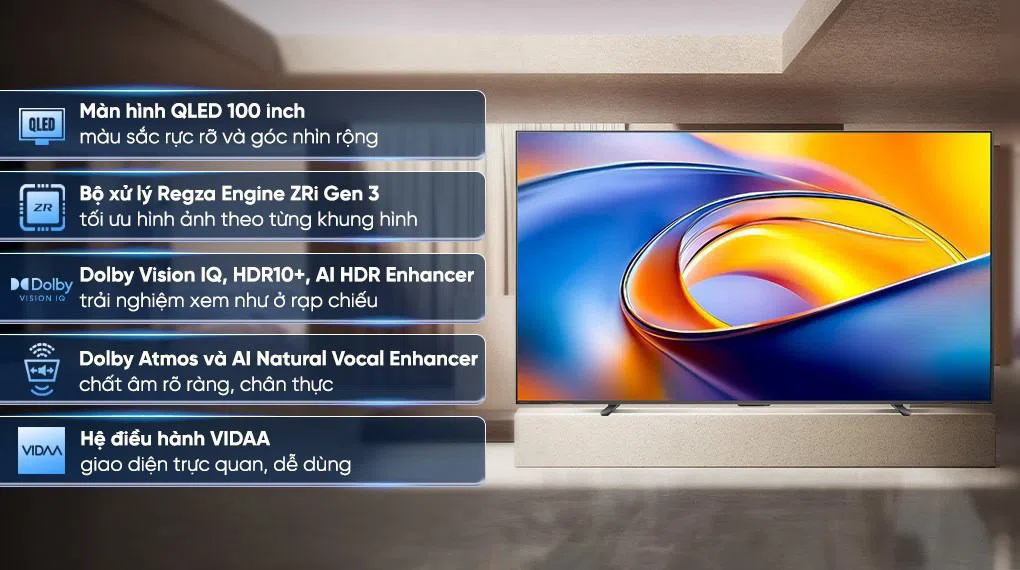 Smart Tivi QLED Toshiba AI 4K 100 inch 100Z570RP