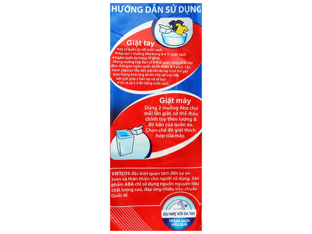 Bột giặt nhiệt Aba sạch tinh tươm túi 2.9kg