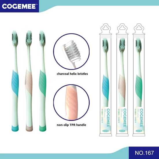 Bàn chải đánh răng người lớn dùng hàng ngày với lông bàn chải xoắn ốc