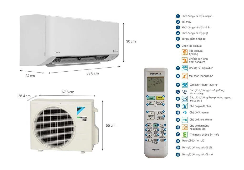 Máy lạnh Daikin Inverter 2.5 HP FTKY60ZVMV/RKY60ZVMV