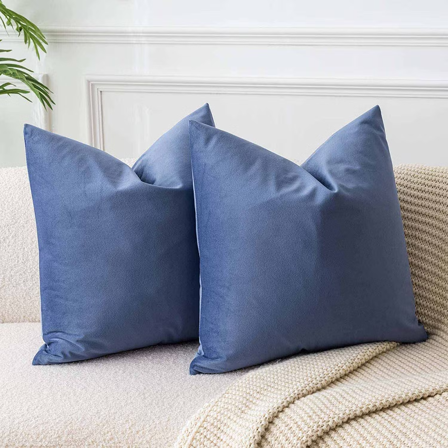 Gối trang trí vuông nhung sang trọng cho ghế sofa