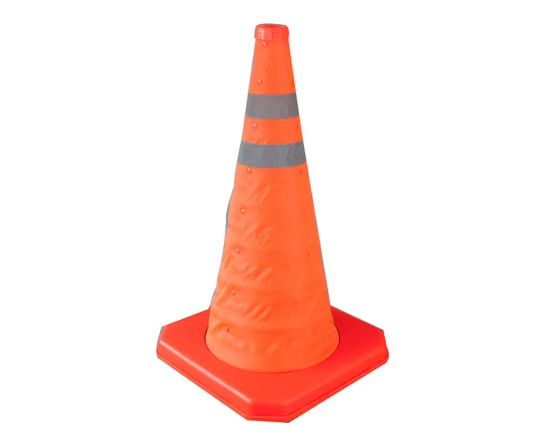 Cọc phân làn giao thông phản quang an toàn, có thể thu gọn, gấp gọn, đường kính 45cm.