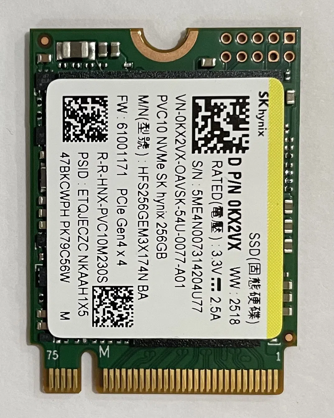 SSD Hynix 256GB M2 2230 PCIe Gen 4.0