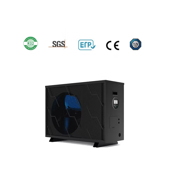 Máy bơm nhiệt biến tần 13kW sử dụng môi chất lạnh R32 cho bể bơi và phòng xông hơi, vỏ kim loại