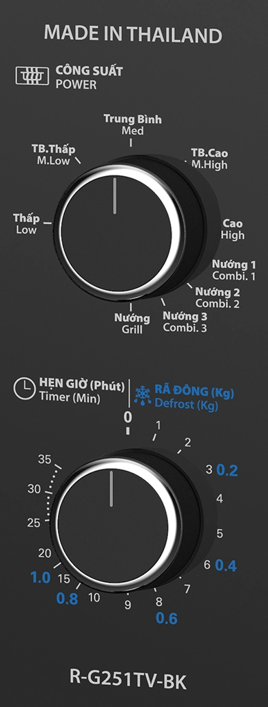 Lò vi sóng có nướng Sharp 25 lít R-G251TV-BK