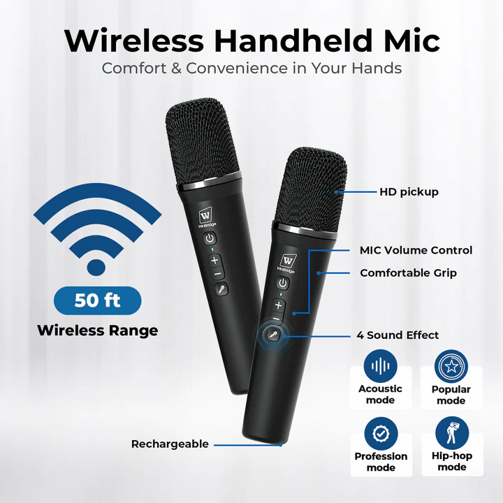 WinBridge S100 Pro 70W Máy trợ giảng & loa PA 2 micro không dây ảnh 2