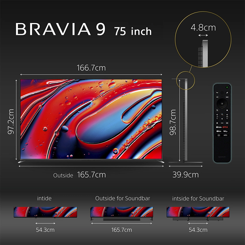 BRAVIA 9 Tivi Mini LED (QLED) Sony 75 inch K-75XR90